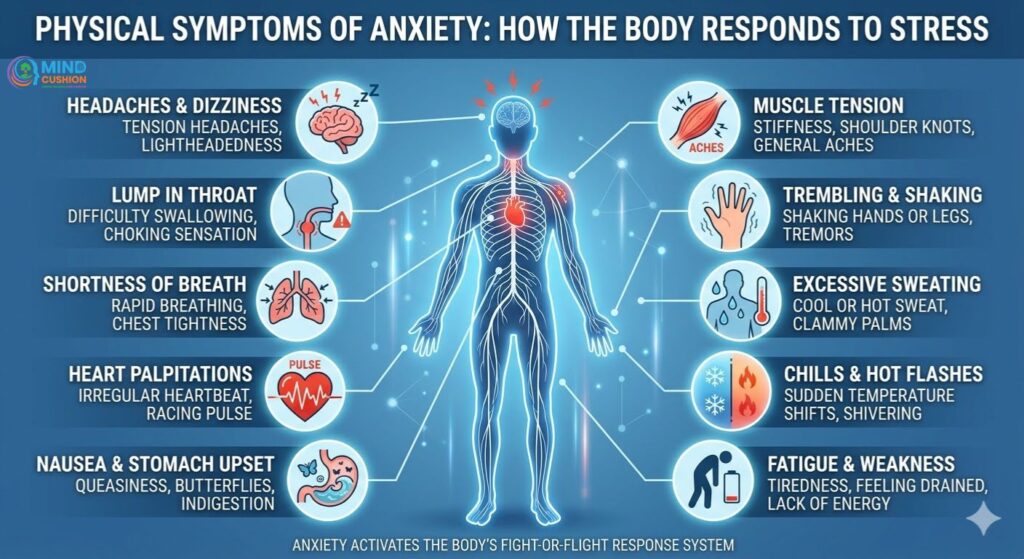 10 Powerful Warning Signs of Anxiety - Physical Symptoms of Anxiety - mindcushion